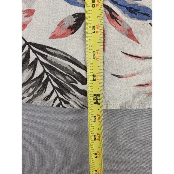 Womens Linen Rayon Blend Top‎ 1X Palm Leaves CJ Banks Coastal Resort Vacation - Picture 8 of 8